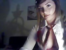 Adorable Colegiala En La Cam