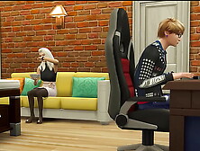 Mom offers to her son an erotic massage to make it easier for him to not to suffer so much of separation from his GF - Mother an