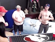 Lucky Winner To Get With 3 Chicks Is An Obese Fat Guy