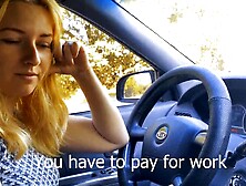 Screwed silly blond for car repairs