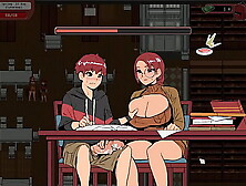 Spooky Milk Life [ Taboo cartoon game PornPlay] Ep. 19 nerdy slut public hand-job in the library