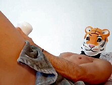 Hawt Dude banging a fleshlight in daybed - Hawt groan and cum inside