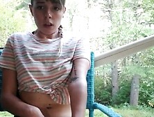 Brunette Amateur Masturbates On Webcam Outdoors