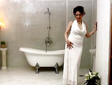 Maki Koizumi playing my dick using her tongue trying to aroused