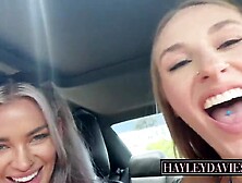 Hawt Breasty Lesbo Licking Most Good Allies Pink Bald Vagina In The Car!