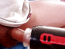 1st time trying an automatic fleshlight edging and cumming