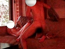 We joined on the couch in the my friend’s house’s living guest room,  while he was outside.
