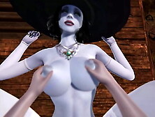POINT OF VIEW fucking the fine vampire milf Skank Dimitrescu in a sex dungeon. Resident Evil Village 3D Cartoon.