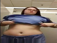 Nurse flashes at work