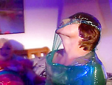 Slut In Saran Wrap Suit Gets Pleasured