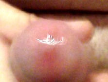 Wanking my precum oozing dong until I spray a large load of Cum
