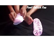 Foot Bizarre Fae Plays With Soft Pink Socks