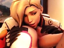 Shy 3D DVa with Big Round Booty Enjoy a Huge Long Dick - Compilation