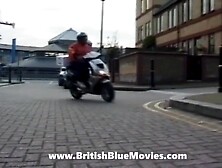 Retro British Wench takes Ebony jock from the Pizza male