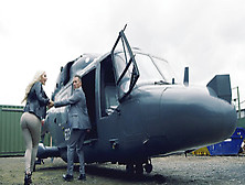 Big boobed blonde Nicolette Shea is having hardcore fuck in helicopter