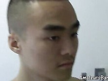 Handsome Asian Amateur Stroking His Cock After The Shower