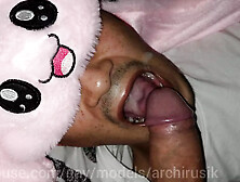 Devouring Daddy's Hot Cum! After College,  Sissy Femboy Got Hungry And Decided To Eat Cum!