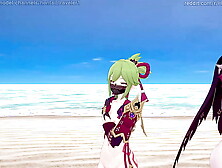 Genshin Impact: [MMD] Rockabye (Rosaria,  Kuki Shinobu).