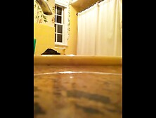 Huge tits teen spied in bathroom