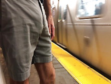 Hot Macho Jerks Off In The Subway