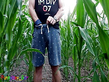 Fun In The Cornfield,  Jerk Off And Use A Condom