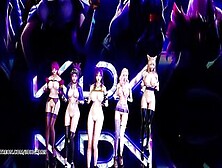 [Mmd] Blackpink - Playingwithfire Kpop Striptease Ahri Akali Kaisa Evelynn Seraphine Kda