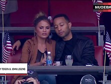 Chrissy Teigen Flashes Nipple – Super Bowl