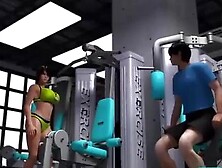 3D Big Boobs Get Blowjob Sex On Gym