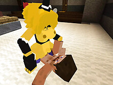 Minecraft Fapcraft: Fazclaire's Nightclub Edition Fucking Type 0 Or Golden Fazclaire,  Golden Freddy,  In The Ass And Cumshots