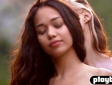 teens Miss Zita and Kit Rysha posed and showed worthwhile melons in photo session