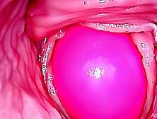 Inside a Camgirl Cervix POINT OF VIEW Online cam in Twat with Pink Vibrating Toy