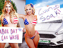 Lolly Dames & Venus Rivers & Ryan Mclane In Car Wash Duo Shake Tits And Score Big - Familystrokes