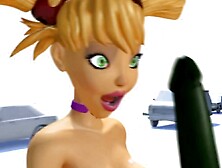3DGSPOT - Lusty chick Gets Orgasm While Fucking Both Her Holes With Vegetables! 3D ANIME PORN!