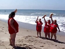 2 randy men drill BBW's booty into the living room