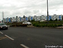 Picked up beauty grandmother gets double penetration inside the fileds