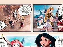 Disney Princess Quest - Disney toon characters Sexy Anal Fuckfest at the Gambling Table