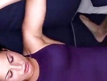 Hot black haired brunette girl dildoed and pussy fucked in a swimsuit