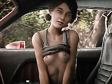 [3D] Small Boobs Skinny Girl Rougly Fucked In Car