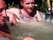 Swingyourballs. Com - Inked Ginger Homo Enjoys Jacuzzi Then Jack Off With His Lover