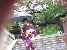 Hot Girl In Traditional Japanese Clothing Got Boob Sharked