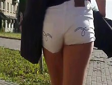 Sweet Ass In White Shorts