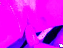 SkinLovers' neon-lit 18 y/o gal deep-throats large dick? Wow!