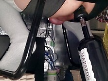 Sissy Crossdresser In Chastity Endures Cock Milking Machine