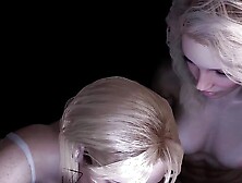 Two Hot Blondes Double Blowjob - 3D Porn Short Clip