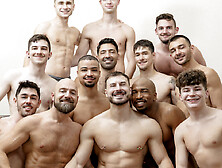 HOLY FUCK! A dozen men fuck Felix Trainor in his 1st Cumdump!