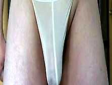 Dangling My Cock In G-String Pre-Cum Cum Shot