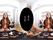 VRALLURE Beauty inked Hispanic Vanessa Vega ride her favorite dildo into virtual reality