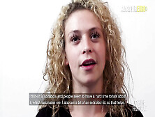 Sweet Curly Hair Newbie Leila Mounts Like Crazy At Audition - Home-Made Euro