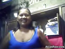 Asian Granny Flashes Her Tits