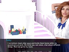 Futa dating Simulator three Ruby is teasing him with her fine school outfit